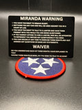 Miranda Rights Cards for Law Enforcement Officers, Laser Engraved