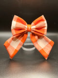 Tennessee Orange and White Checkerboard Hair Bow- Game Day Accessory